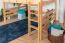 Hochbett 160 x 190 cm "Easy Premium Line" K23/n, Buche Massivholz Natur lackiert, teilbar