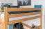 Hochbett 160 x 190 cm "Easy Premium Line" K23/n, Buche Massivholz Natur lackiert, teilbar