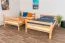 Etagenbett / Stockbett 120 x 190 cm "Easy Premium Line" K24/n, Kopf- und Fußteil gerade, Buche Massivholz Natur lackiert, teilbar
