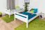 Etagenbett für Erwachsene "Easy Premium Line" K24/n, Kopf- und Fußteil gerade, Buche Vollholz massiv weiß lackiert - Liegefläche: 120 x 190 cm, teilbar