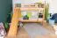 Etagenbett mit Rutsche 90 x 200 cm, Buche Massivholz Natur lackiert, teilbar in zwei Einzelbetten, "Easy Premium Line" K28/n