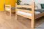 Etagenbett mit Rutsche 90 x 200 cm, Buche Massivholz Natur lackiert, teilbar in zwei Einzelbetten, "Easy Premium Line" K28/n