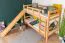 Etagenbett mit Rutsche 90 x 200 cm, Buche Massivholz Natur lackiert, teilbar in zwei Einzelbetten, "Easy Premium Line" K28/n
