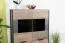 Vitrine Bassatine 02, Farbe: Eiche rustikal / Grau / Schwarz - 150 x 109 x 40 cm (H x B x T)