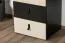 Jugendzimmer - Schrank Aalst 06, Farbe: Eiche / Creme / Schwarz - Abmessungen: 190 x 45 x 40 cm (H x B x T)