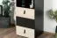 Jugendzimmer - Schrank Aalst 06, Farbe: Eiche / Creme / Schwarz - Abmessungen: 190 x 45 x 40 cm (H x B x T)