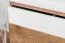 Sitzbank mit Stauraum Manase 13, Farbe: Eiche Braun / Weiß Hochglanz - 48 x 63 x 36 cm (H x B x T)