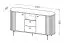 Stilvolles Wohnzimmer Komplett - Set D Annelin, 5-teilig, in Kaschmir, 1 TV-Unterschrank, 1 Vitrine, 1 Kommode, 1 Couchtisch, 1 Esstisch, Füße: Metall