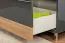 TV-Unterschrank Vaitele 31, Farbe: Anthrazit Hochglanz / Walnuss - 46 x 152 x 45 cm (H x B x T)