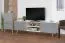 TV-Unterschrank Hohgant 06, Farbe: Weiß / Grau Hochglanz - 55 x 180 x 42 cm (H x B x T)