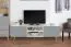 TV-Unterschrank Hohgant 06, Farbe: Weiß / Grau Hochglanz - 55 x 180 x 42 cm (H x B x T)