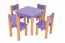 Kindertisch Laurenz Buche Vollholz massiv natur / lila - Abmessungen: 47 x 50 x 50 cm (H x B x T)