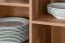 Vitrine Manase 05, Farbe: Eiche Braun / Weiß Hochglanz - 150 x 77 x 41 cm (H x B x T)