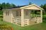 Holz-Gartenhaus 5,85 x 4,44 Meter (inkl. Dach) | 2 Fenster | 40 mm Blockbohlen |natur unbehandelt | Satteldach | inkl. Fußboden | aus nordischer Fichte Abbildung