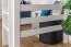Hochbett für Jugendliche 90 x 190 cm | Massivholz: Buche | Weiß Lackiert | umbaubar in Einzelbett | Premium-Qualität | inkl. Rollrost Abbildung