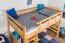 Hochbett 120 x 190 cm | Massivholz: Buche | Natur Lackiert | umbaubar in Einzelbett | Premium-Qualität | inkl. Rollrost Abbildung
