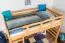 Hochbett 120 x 190 cm | Massivholz: Buche | Natur Lackiert | umbaubar in Einzelbett | Premium-Qualität | inkl. Rollrost Abbildung