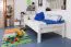 Kinderbett 90 x 200 cm | Massivholz: Buche | Weiß Lackiert Abbildung
