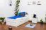 Bettrahmen für Kinder / Kinderbett 90 x 200 cm | Massivholz: Buche | Weiß Lackiert | inkl. 2. Liegeplatz 90 x 190 cm ausziehbar (Rollbett) und 2 Rollrost | besonders hohe Qualität Abbildung