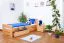 Kinderbett 90 x 200 cm | Massivholz: Buche | Natur Lackiert | inkl. 2 Schubladen und Lattenrost Abbildung