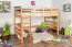 Jugendhochbett 120 x 190 cm | Massivholz: Buche | Natur Lackiert | umbaubar in Einzelbett | Premium-Qualität | inkl. Rollrost Abbildung