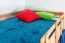 Jugendhochbett 120 x 200 cm | Massivholz: Buche | Natur Lackiert | umbaubar in Einzelbett | Premium-Qualität | inkl. Rollrost Abbildung