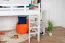 Weißes Kinder-Hochbett 120 x 190 cm | Massivholz: Buche | Weiß Lackiert | umbaubar in Einzelbett | Premium-Qualität | inkl. Rollrost Abbildung