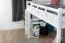 Weißes Kinder-Hochbett 160 x 190 cm | Massivholz: Buche | Weiß Lackiert | umbaubar in Einzelbett | Premium-Qualität | inkl. Rollrost Abbildung