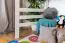 Weißes Kinder-Hochbett 90 x 190 cm | Massivholz: Buche | Weiß Lackiert | umbaubar in Einzelbett | Premium-Qualität | inkl. Rollrost Abbildung