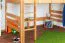 Jugendhochbett 120 x 200 cm | Massivholz: Buche | Natur Lackiert | umbaubar in Einzelbett | Premium-Qualität | inkl. Rollrost Abbildung