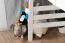 Weißes Kinder-Hochbett 120 x 190 cm | Massivholz: Buche | Weiß Lackiert | umbaubar in Einzelbett | Premium-Qualität | inkl. Rollrost Abbildung