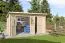 Holz-Gartenhaus 2,41 x 3,8 Meter (inkl. Dach) | Naturbelassen | Pultdach | 28 mm Blockbohlen-Haus Abbildung