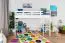 Weißes Kinder-Hochbett 90 x 190 cm | Massivholz: Buche | Weiß Lackiert | umbaubar in Einzelbett | Premium-Qualität | inkl. Rollrost Abbildung