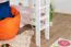 Weißes Kinder-Hochbett 120 x 190 cm | Massivholz: Buche | Weiß Lackiert | umbaubar in Einzelbett | Premium-Qualität | inkl. Rollrost Abbildung