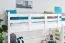 Weißes Kinder-Hochbett 90 x 190 cm | Massivholz: Buche | Weiß Lackiert | umbaubar in Einzelbett | Premium-Qualität | inkl. Rollrost Abbildung