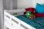 Weißes Kinder-Hochbett 120 x 190 cm | Massivholz: Buche | Weiß Lackiert | umbaubar in Einzelbett | Premium-Qualität | inkl. Rollrost Abbildung