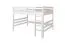 Weißes Kinder-Hochbett 160 x 190 cm | Massivholz: Buche | Weiß Lackiert | umbaubar in Einzelbett | Premium-Qualität | inkl. Rollrost Abbildung