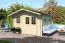 Holz-Gartenhaus 3,98 x 3,74 Meter (inkl. Dach) | Natur | Satteldach | 28 mm Blockbohlen-Haus Abbildung