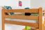 Jugendhochbett 120 x 190 cm | Massivholz: Buche | Natur Lackiert | umbaubar in Einzelbett | Premium-Qualität | inkl. Rollrost Abbildung