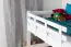 Weißes Kinder-Hochbett 120 x 190 cm | Massivholz: Buche | Weiß Lackiert | umbaubar in Einzelbett | Premium-Qualität | inkl. Rollrost Abbildung
