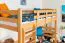 Jugendhochbett 90 x 190 cm | Massivholz: Buche | Natur Lackiert | umbaubar in Einzelbett | Premium-Qualität | inkl. Rollrost Abbildung
