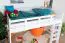 Weißes Kinder-Hochbett 120 x 190 cm | Massivholz: Buche | Weiß Lackiert | umbaubar in Einzelbett | Premium-Qualität | inkl. Rollrost Abbildung