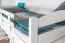Weißes Kinderzimmer-Hochbett 90 x 190 cm | Massivholz: Buche | Weiß Lackiert | umbaubar in Einzelbett | Premium-Qualität | inkl. Rollrost Abbildung