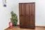 Kleiderschrank | 3 Drehtüren | 4 Fächer | mit Kleiderstange | 120 cm breit | Massivholz | Farbe: Nuss Abbildung