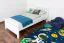 Bettrahmen für Kinder / Kinderbett 90 x 200 cm | Massivholz: Kiefer | Weiß Lackiert Abbildung
