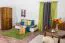 Kleiderschrank | 1 Drehtür | 4 Schubladen | 80 cm breit | Massivholz | Farbe: Eiche Abbildung