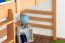 Hochbett für Kinder 90 x 200 cm | Massivholz: Buche | Natur Lackiert | umbaubar in Einzelbett | Premium-Qualität | inkl. Rollrost Abbildung