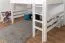 Hochbett für Kinder 140 x 190 cm | Massivholz: Buche | Weiß Lackiert | umbaubar in Einzelbett | Premium-Qualität | inkl. Rollrost Abbildung