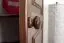 Schmaler Kleiderschrank | 2 Drehtüren | 4 Fächer | mit Kleiderstange | 80 cm breit | Massivholz | Farbe: Nuss Abbildung