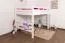Jugendhochbett 120 x 200 cm | Massivholz: Buche | Weiß Lackiert | umbaubar in Einzelbett | Premium-Qualität | inkl. Rollrost Abbildung